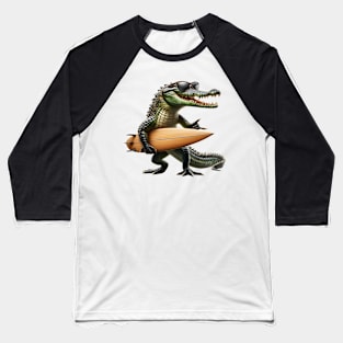 Copy of Funny - Crocodile surfer Baseball T-Shirt